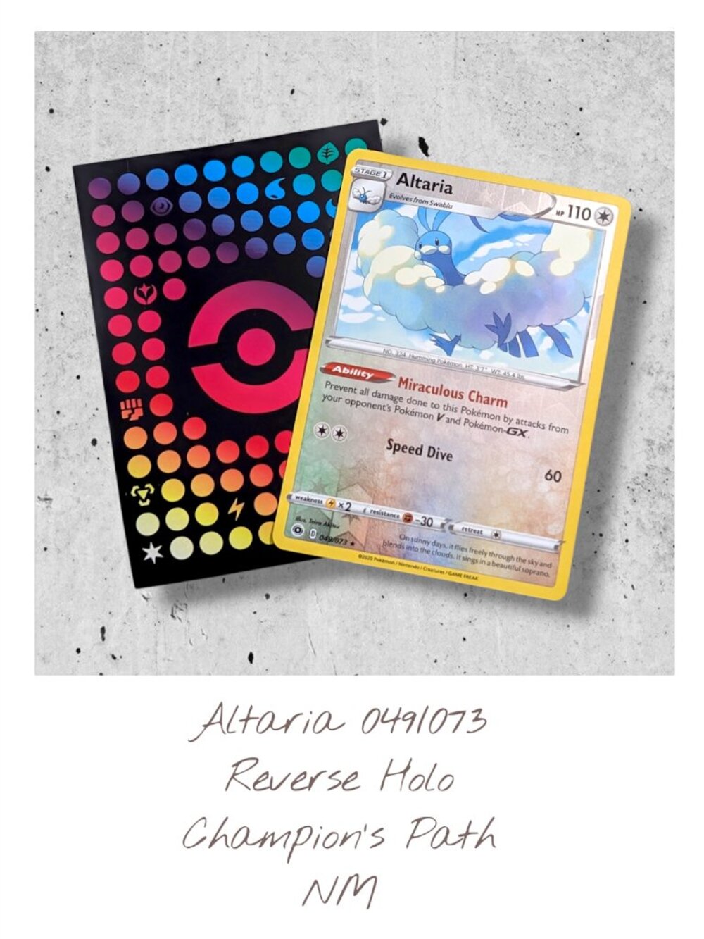Champion's Path Pokemon Card (BB04): Altaria 049/073, Reverse Holo